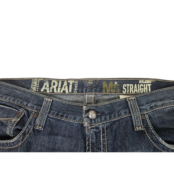 Ariat M5 Slim Straight Jeans Men's 41x34 Blue Denim - Picture 6 of 16